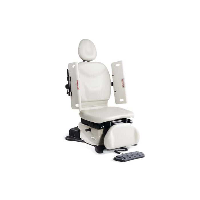 white medical chair with security side panels