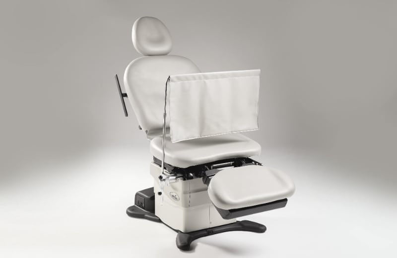 white medical chair with vision black screen