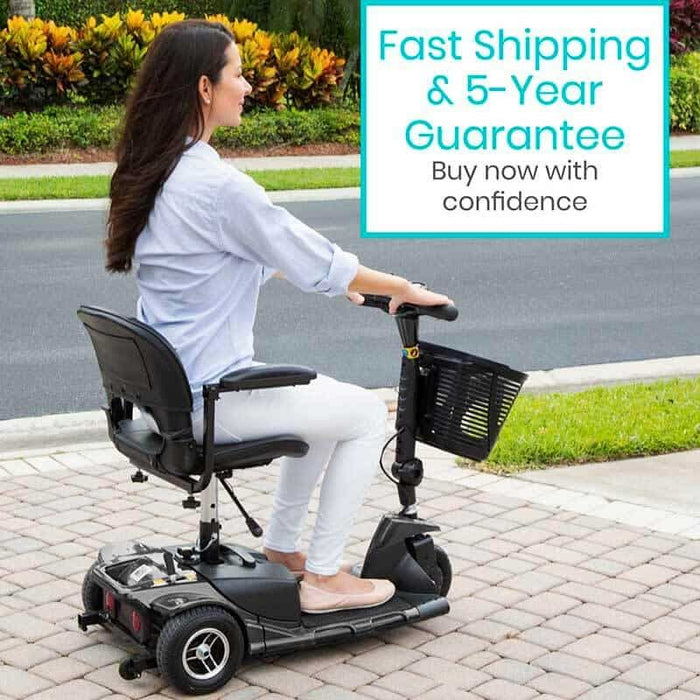 Vive Health 3 Wheel Mobility Scooter - Electric Long Range Powered Wheelchair - Med Supplies Hub 