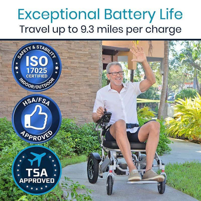Vive Health Power Wheelchair - Foldable Long Range Transport Aid - Med Supplies Hub 